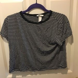 Boxy Cropped Stripe Tee